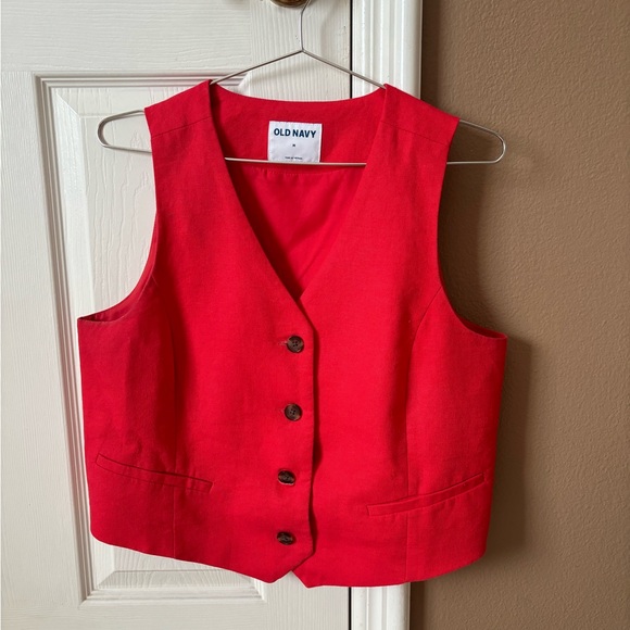 Old navy red linen vest - Picture 4 of 6